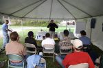 Group under tent